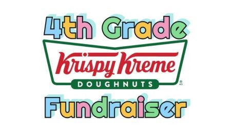 Decorative Image with words: 4th Grade Krispy Kreme Doughnut Fundraiser